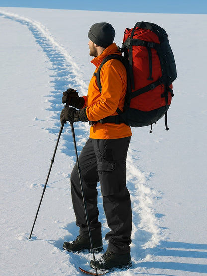 Men's Tactical Winter Pants Heavy-Duty Thickened Insulated Work Pants, 300g/m² 100% Polyester MOLLE System Multi-Pocket Baggy Snow Pants for Hiking Hunting Construction Outdoor