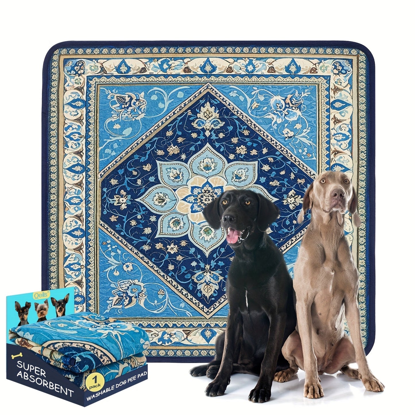 Washable Dog Pee Pads Reusable Puppy Training Pads Super Absorbent Heavy Duty Leakproof Non-Slip Pet Pads for Floor Crate Couch Whelping Multiple Sizes & Patterns Machine Washable