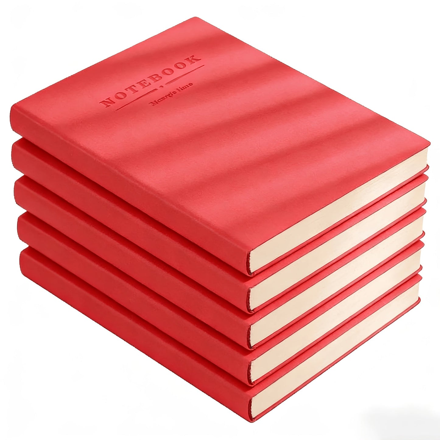 Soft Faux Leather Notebook 5-Pack Set Square Ruling Soft Cover Bookmark Extra Thick Pages for Business Meetings School Academic Writing – 7 Colors