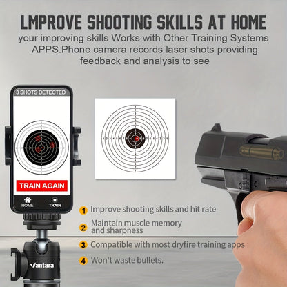 Dry Fire Laser Training Cartridge Multi-Caliber – 9mm / 45ACP / .223Rem Laser Bullet for Dry Fire Training System & Bore Sighter, Durable Copper, Class IIIA 650nm, 9 Batteries Included – Shooting Gift for Men