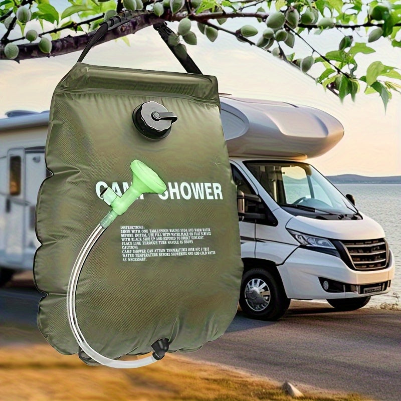 Portable Camping Shower Bag 5.28 Gallon | Solar Heated Outdoor Shower with Adjustable Hose | Lightweight Durable PVC | Perfect for Camping Beach RV Backyard | 20L