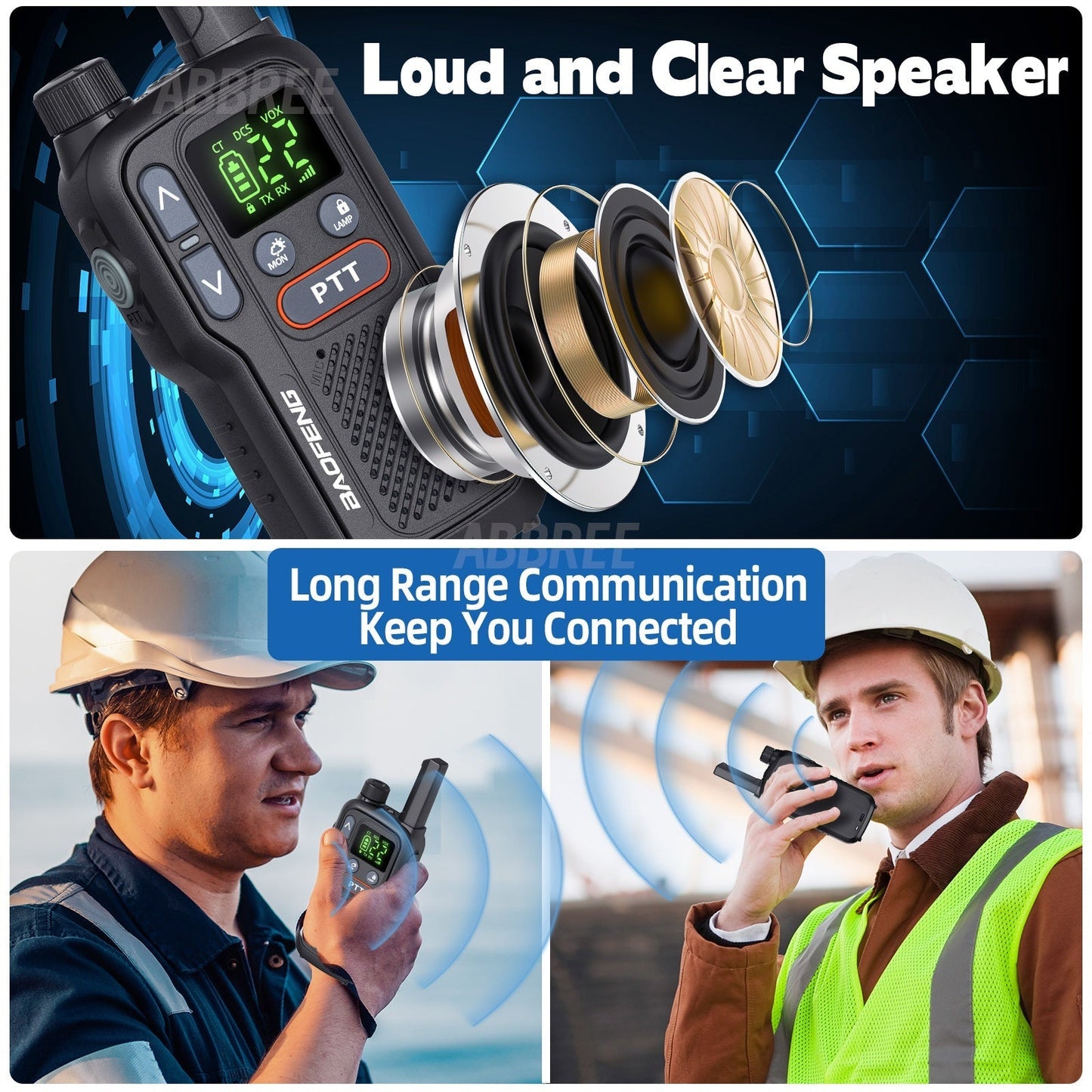 Baofeng BF-T18 Walkie Talkies Long Range for Adults – FRS Two-Way Radio with NOAA Weather Alert, VOX Hands-Free, 1500mAh USB-C Rechargeable, LED Flashlight for Hiking, Camping & Outdoor Adventures