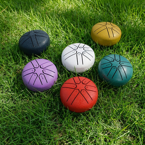 3-Inch 6-Tone Steel Tongue Rain Drum – Portable Percussion Instrument for Yoga, Meditation, Sound Therapy, Travel & Relaxation, Musical Gift for Adults & Kids