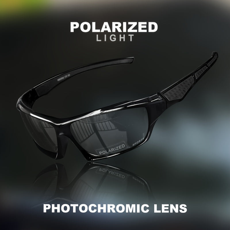 Polarized Sports Sunglasses with Color Changing Lenses – Anti-Glare Driving Eyewear, PC Frame AC Lens Full Rim Design, 6 Colors, UV Protection Fashion Glasses for Men & Women