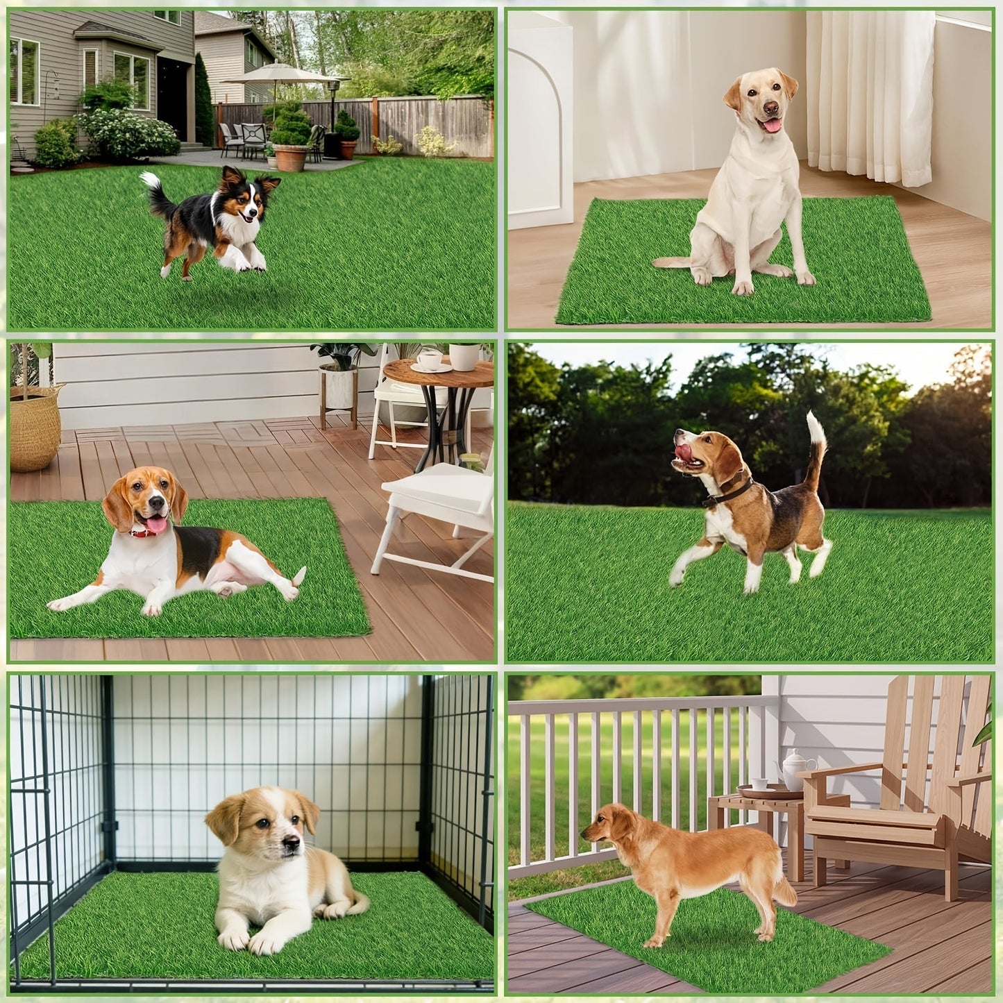 2-Pack Washable Dog Potty Training Mat Reusable Artificial Grass Pad with Odor Control for Puppies and Adult Dogs Indoor Outdoor Housebreaking and Travel Pet Waste Solution