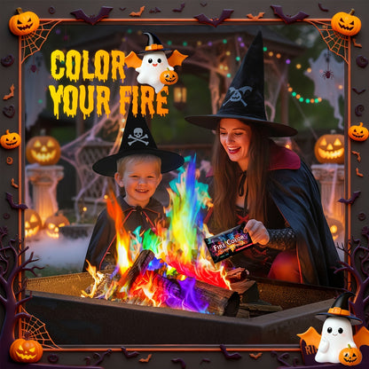Fire Color Changing Packets 12 or 24 Pack Magic Colorful Flame Packets for Fire Pit Campfire Bonfire Outdoor Fireplace Fun Camping Accessories for Adults Kids Family Party Night