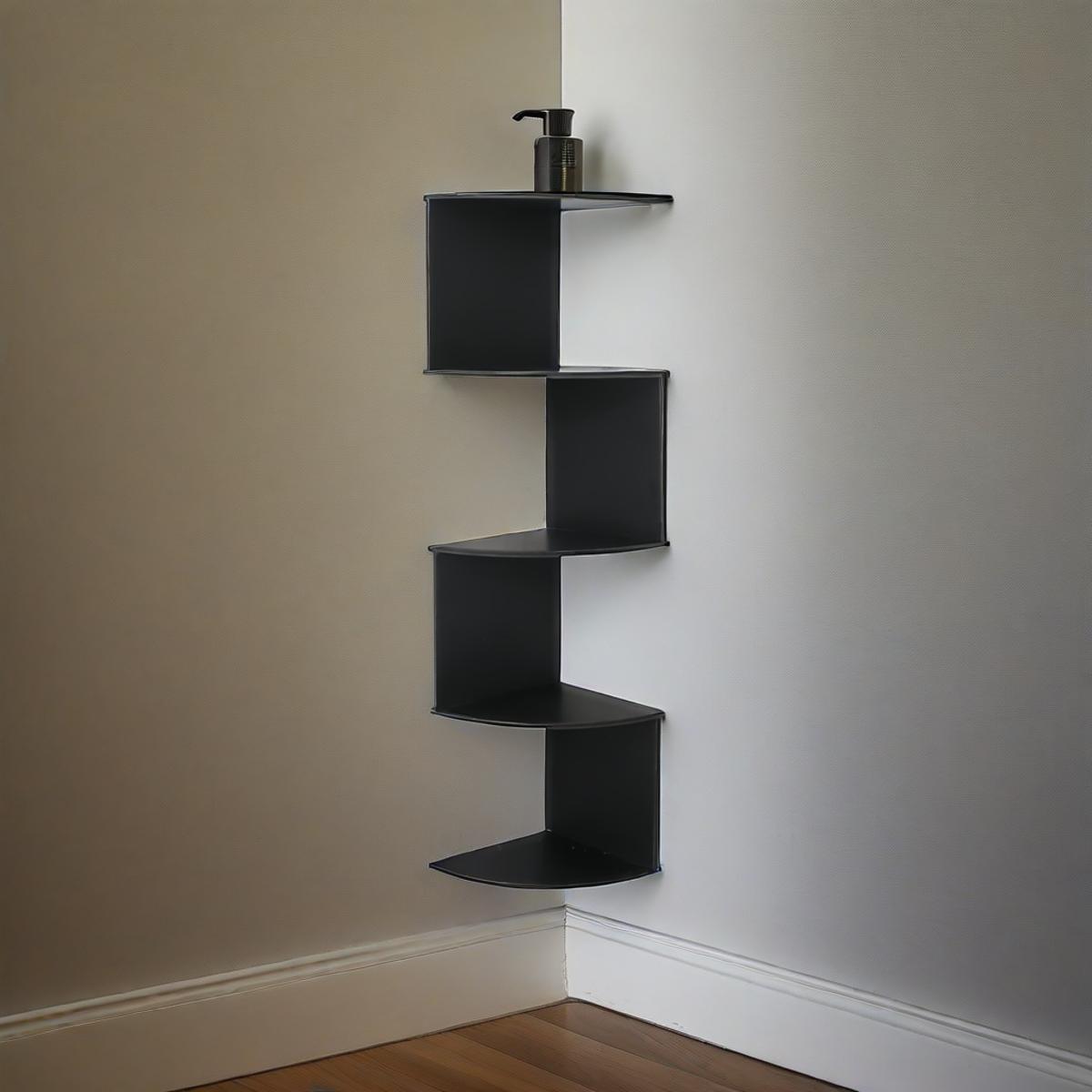 5-Tier Corner Wall Shelf Organizer – Floating Tiered Bookshelf & Storage Shelf for Living Room, Bedroom & Kitchen, Space-Saving Corner Divider, 5 Style Options