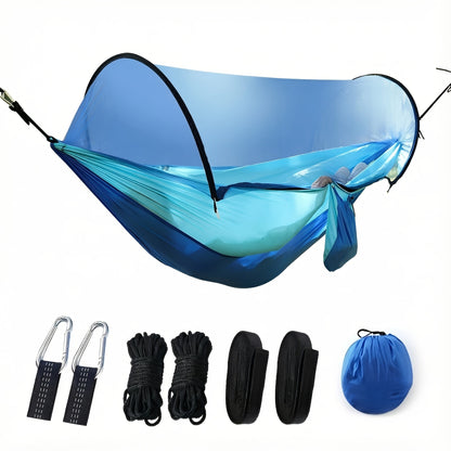 3-in-1 Double Camping Hammock with Mosquito Net and Sun Shade – Lightweight Portable Durable, Ideal for Camping Hiking Backpacking Picnicking Parks, 7 Color Options