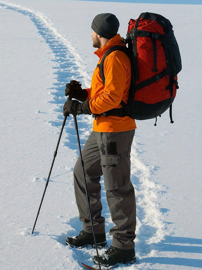 Men's Tactical Winter Pants Heavy-Duty Thickened Insulated Work Pants, 300g/m² 100% Polyester MOLLE System Multi-Pocket Baggy Snow Pants for Hiking Hunting Construction Outdoor