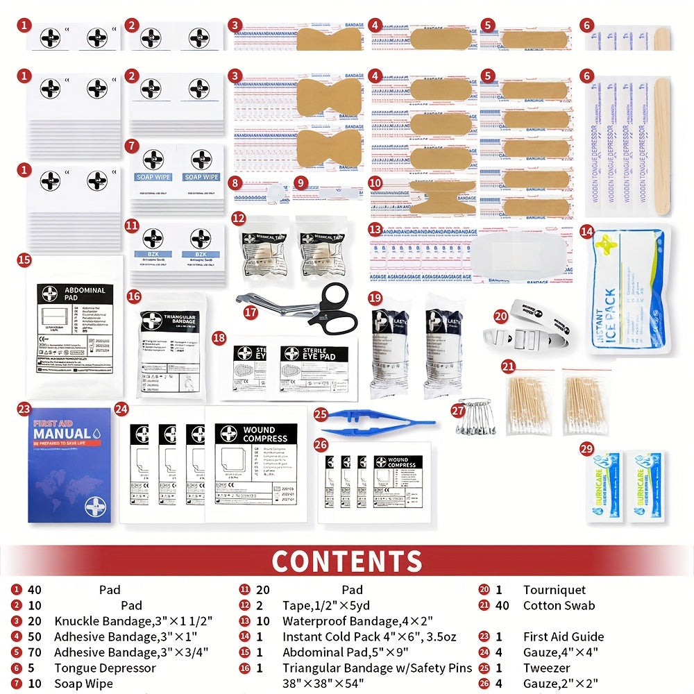RHINO RESCUE OSHA First Aid Kit All-Purpose Professional Medical Supplies - Home Office Outdoor Emergency Camping Car Travel Business