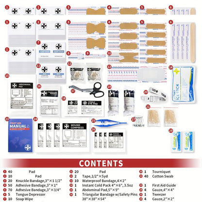RHINO RESCUE OSHA First Aid Kit All-Purpose Professional Medical Supplies - Home Office Outdoor Emergency Camping Car Travel Business