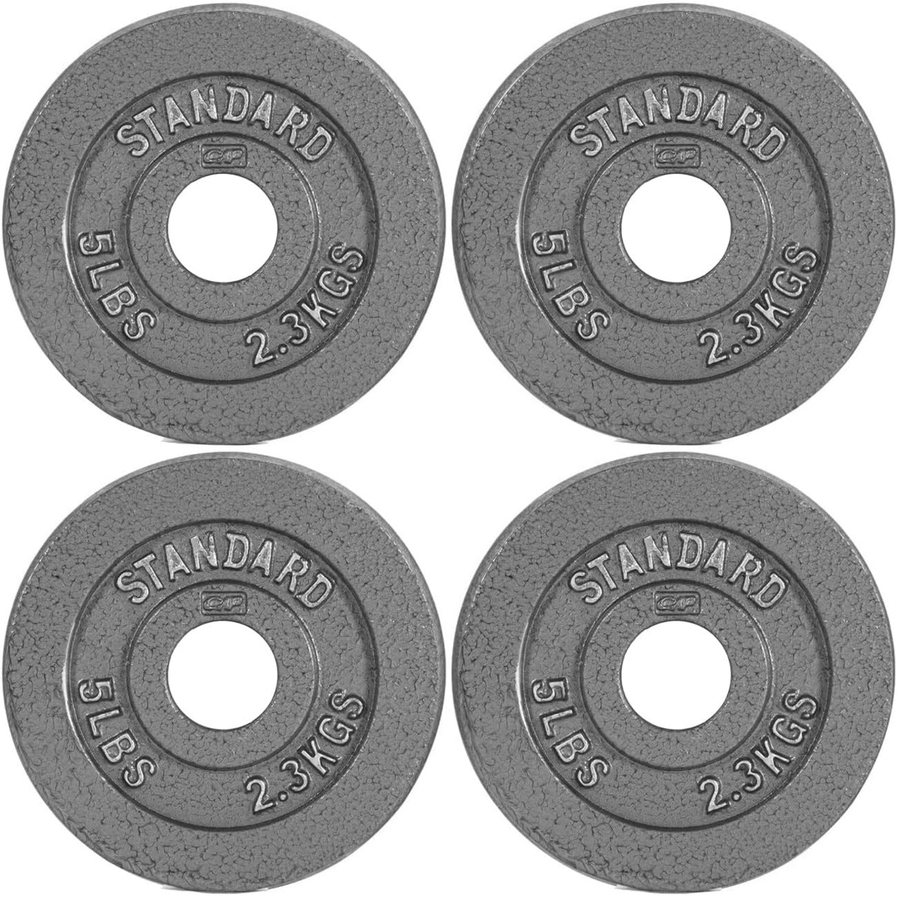 Cast Iron Weight Plates 2-Inch Olympic Solid Baked Enamel for Strength Training Powerlifting Bodybuilding Home Gym Barbell – 2.5 5 10 25 45 100LB CAPHAUS