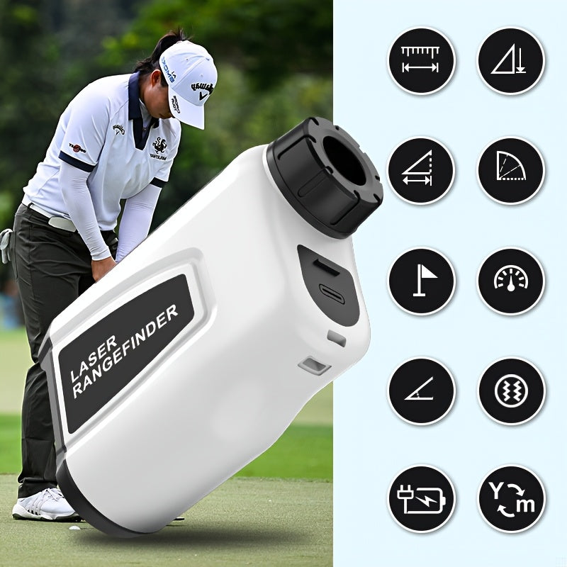 1200 Yard Laser Golf Rangefinder 6X Magnification Slope Switch Pulse Vibration Target Lock Type-C Rechargeable – Trajectory Compensation for Golf & Hunting