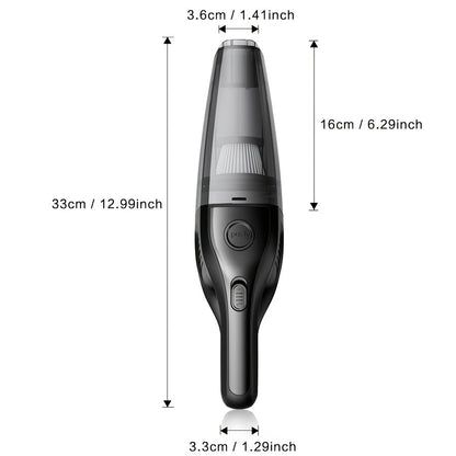 Cordless Rechargeable Handheld Vacuum Cleaner – 6KPa Strong Suction, Quiet 40dB, Portable Mini Vacuum for Pet Hair, Car, Keyboard, Office & Home Cleaning with Crevice Tool