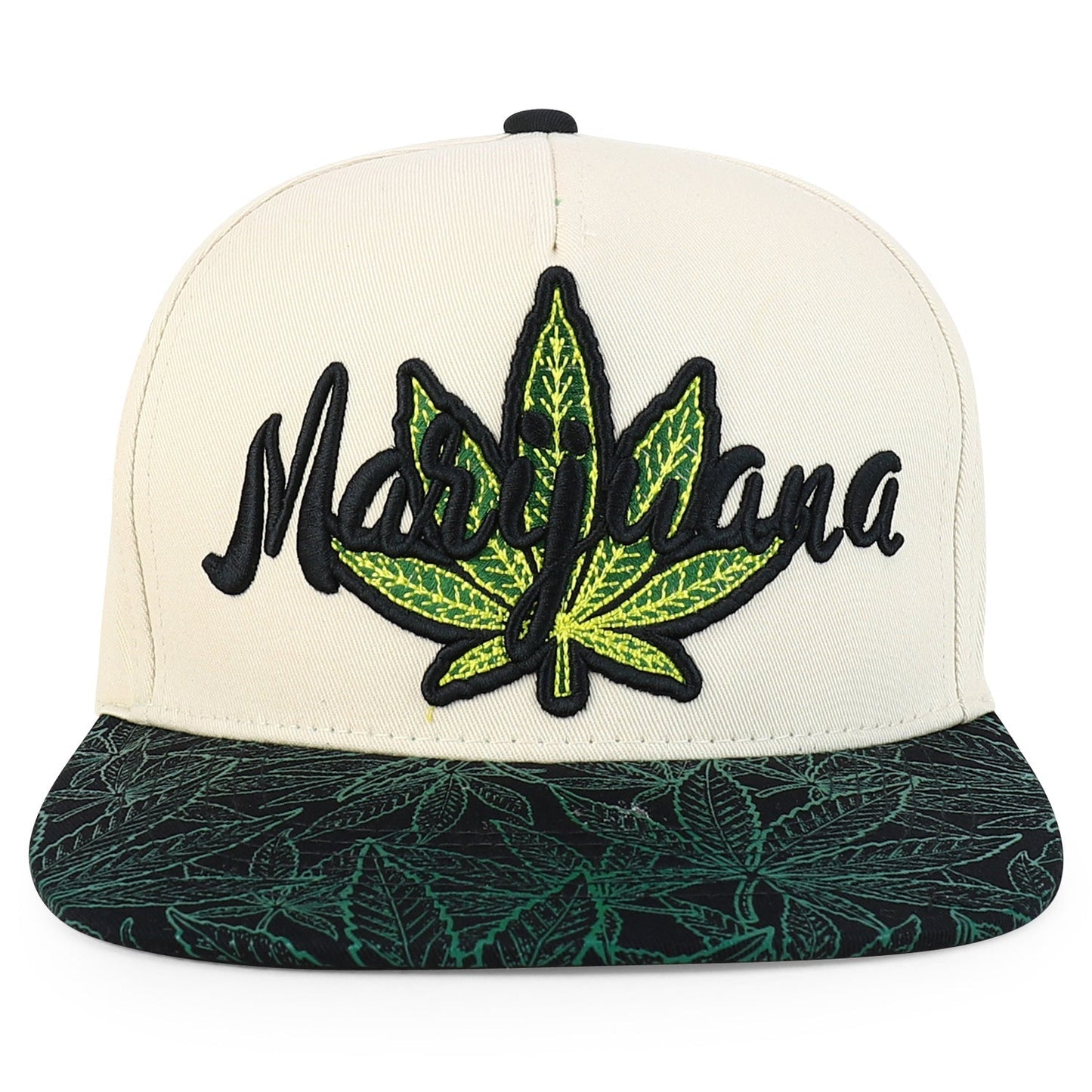 Rasta MJ Leaf 3D Embroidered Flat Bill Snapback Cap – Hip Hop Reggae Hat, Adjustable Snapback, One Size Fits Most, Unisex Streetwear Baseball Cap