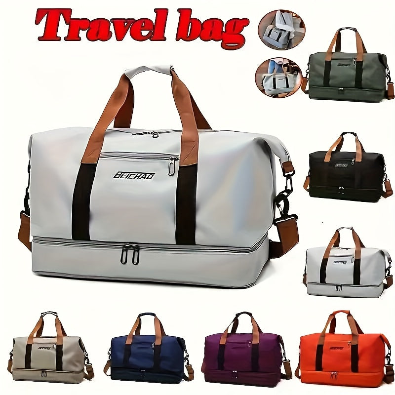 Women's Large Capacity Travel Bag with Dry Wet Separation – Gym Yoga Fitness Duffel Bag, Weekend Overnight Tote Handbag for Travel, Leisure & Outdoor, Multiple Color Sets Available