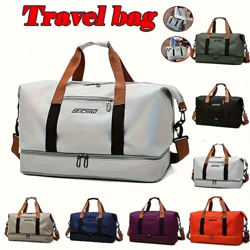 Women's Large Capacity Travel Bag with Dry Wet Separation – Gym Yoga Fitness Duffel Bag, Weekend Overnight Tote Handbag for Travel, Leisure & Outdoor, Multiple Color Sets Available