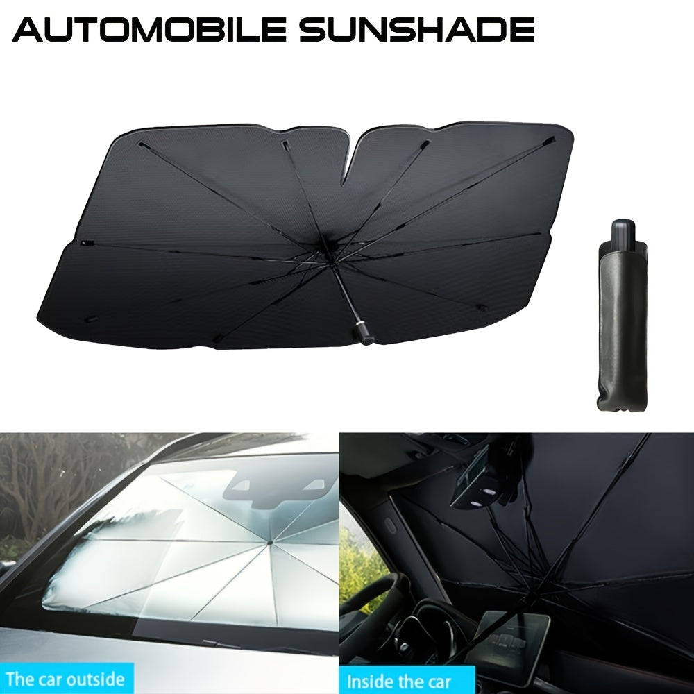 Car Windshield Sunshade Foldable UV Blocker - Compact Collapsible Sun Shade for Car Windshields, Blocks UV Rays & Heat, Keeps Interior Cool, Fits Most Cars SUVs & Trucks, Easy Storage
