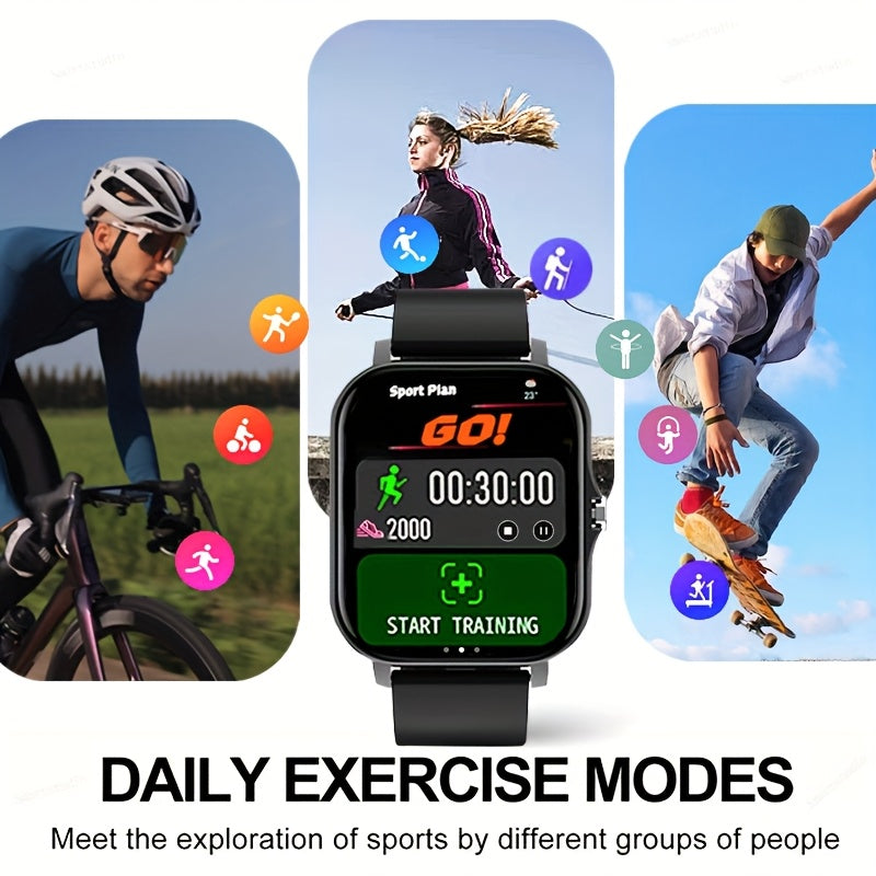Smart Watch 1.83" Bluetooth Calling & Message Fitness Tracker – Multi-Sport Modes, Music Playback, Remote Camera, GPS Positioning, Compatible with Android & iPhone, Perfect Gift for Men & Women