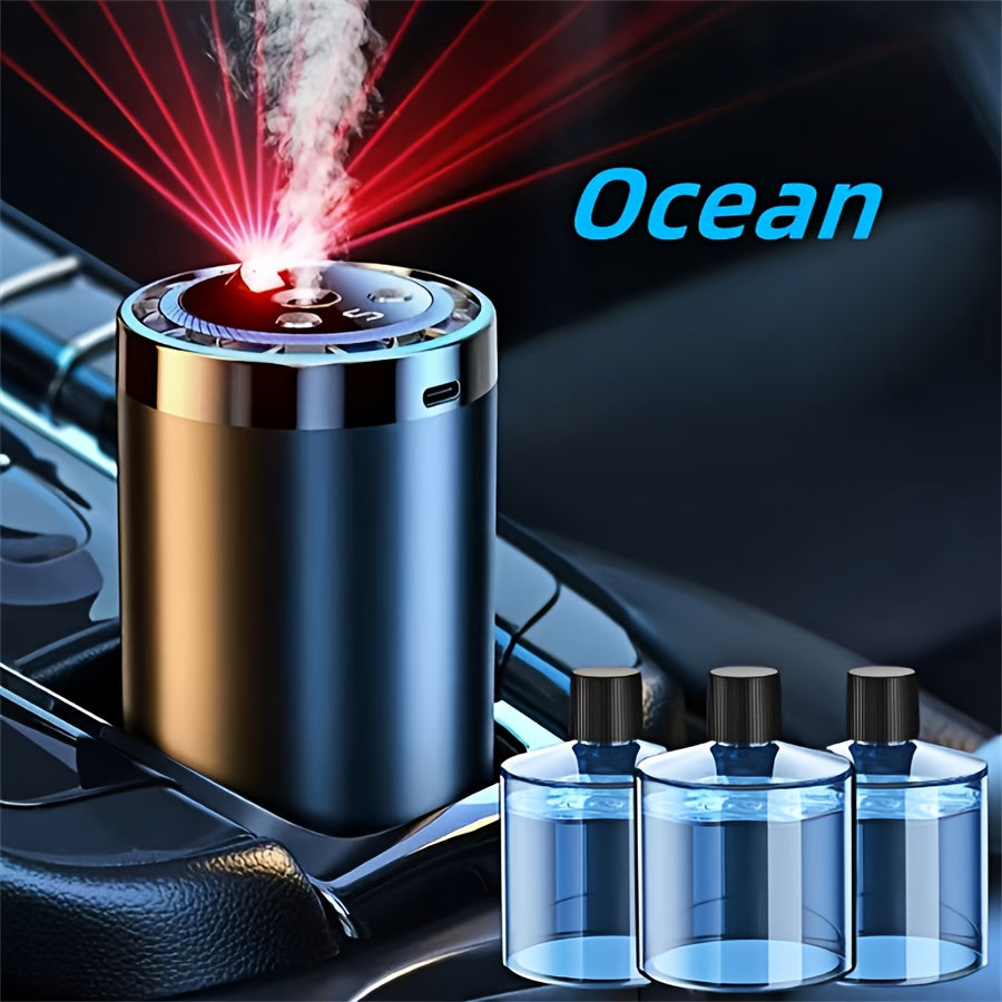 Smart Car Air Freshener with Aromatherapy & Starry Sky Light Display – Portable USB Car Humidifier, Dynamic LED Mood Light, Cologne & Perfume Bundle, Universal Fit, Car Gift & Holiday Gift for Men Women