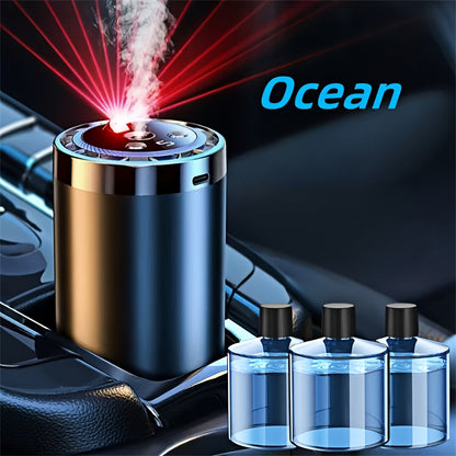 Smart Car Air Freshener with Aromatherapy & Starry Sky Light Display – Portable USB Car Humidifier, Dynamic LED Mood Light, Cologne & Perfume Bundle, Universal Fit, Car Gift & Holiday Gift for Men Women
