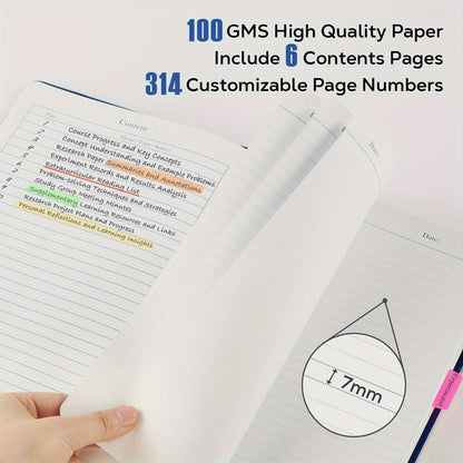 A4 Hardcover Notebook 320 Pages – Large College Ruled Leather Journal for Women Men, 100GSM Thick Paper 8.5x11 Lined Notebook for Work School Study Writing Business, 6 Colors