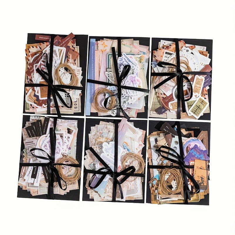510-Piece DIY Handmade Craft Material Set – Acid-Free 120gsm Heavyweight Paper with Black Ribbon for Scrapbooking, Journaling, Gift Wrapping & Explosive Gift Boxes