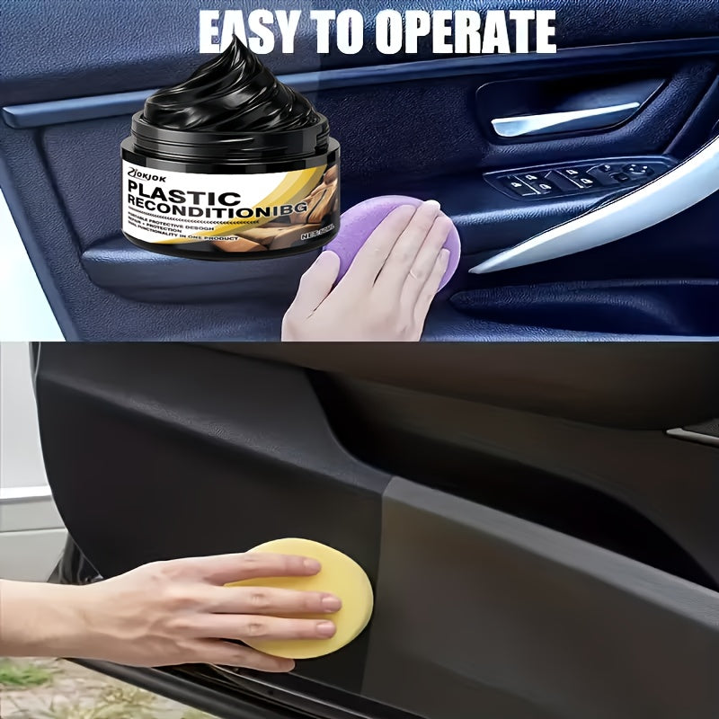 Car Plastic Restorer & Tire Brightening Cream – Universal Auto Refurbishing Cream for Dashboard Interior Trim Tires, Prevents Aging & Fading, Long-Lasting Shine & UV Protection for All Vehicles