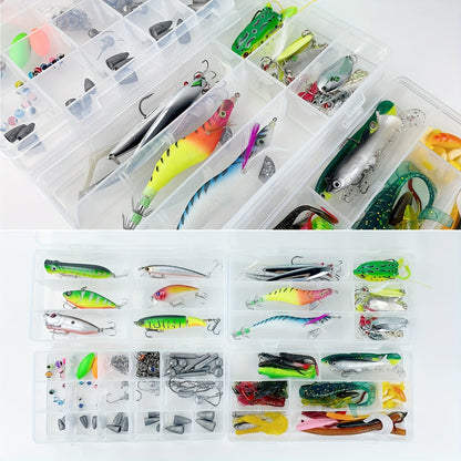 346pcs Fishing Lures Kit with Tackle Box – Crankbaits, Minnow, Spinnerbaits, Soft Baits, Jigs, Hooks, Weights & Sinkers for Freshwater Saltwater Fishing, Complete Tackle Set Gift for Men