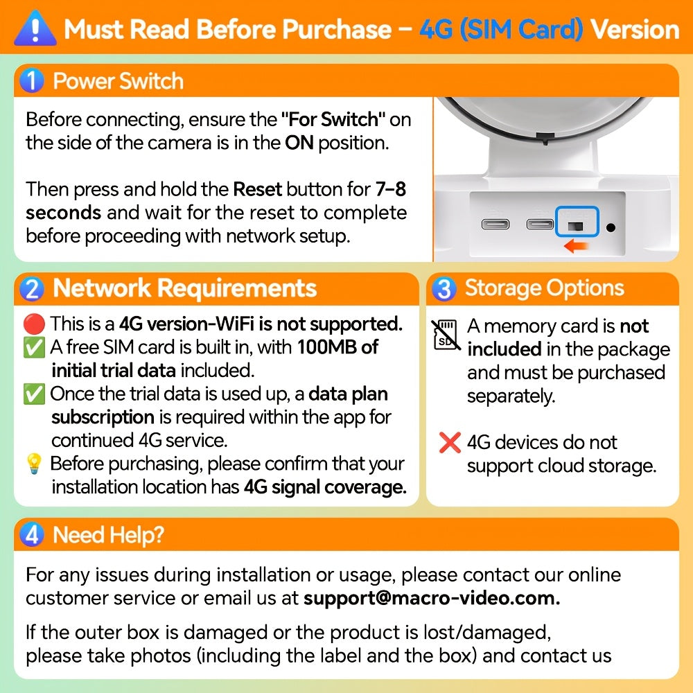 4G LTE Solar Security Camera Outdoor 8MP – 360° Pan Tilt Dual Lens, IP65 Weatherproof, PIR Motion Detection, Color Night Vision, Two-Way Audio & App Control, US Networks Only, No WiFi Required