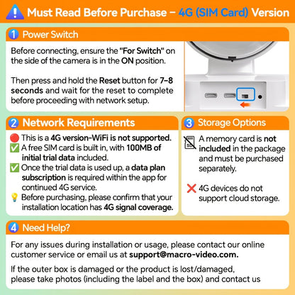 4G LTE Solar Security Camera Outdoor 8MP – 360° Pan Tilt Dual Lens, IP65 Weatherproof, PIR Motion Detection, Color Night Vision, Two-Way Audio & App Control, US Networks Only, No WiFi Required