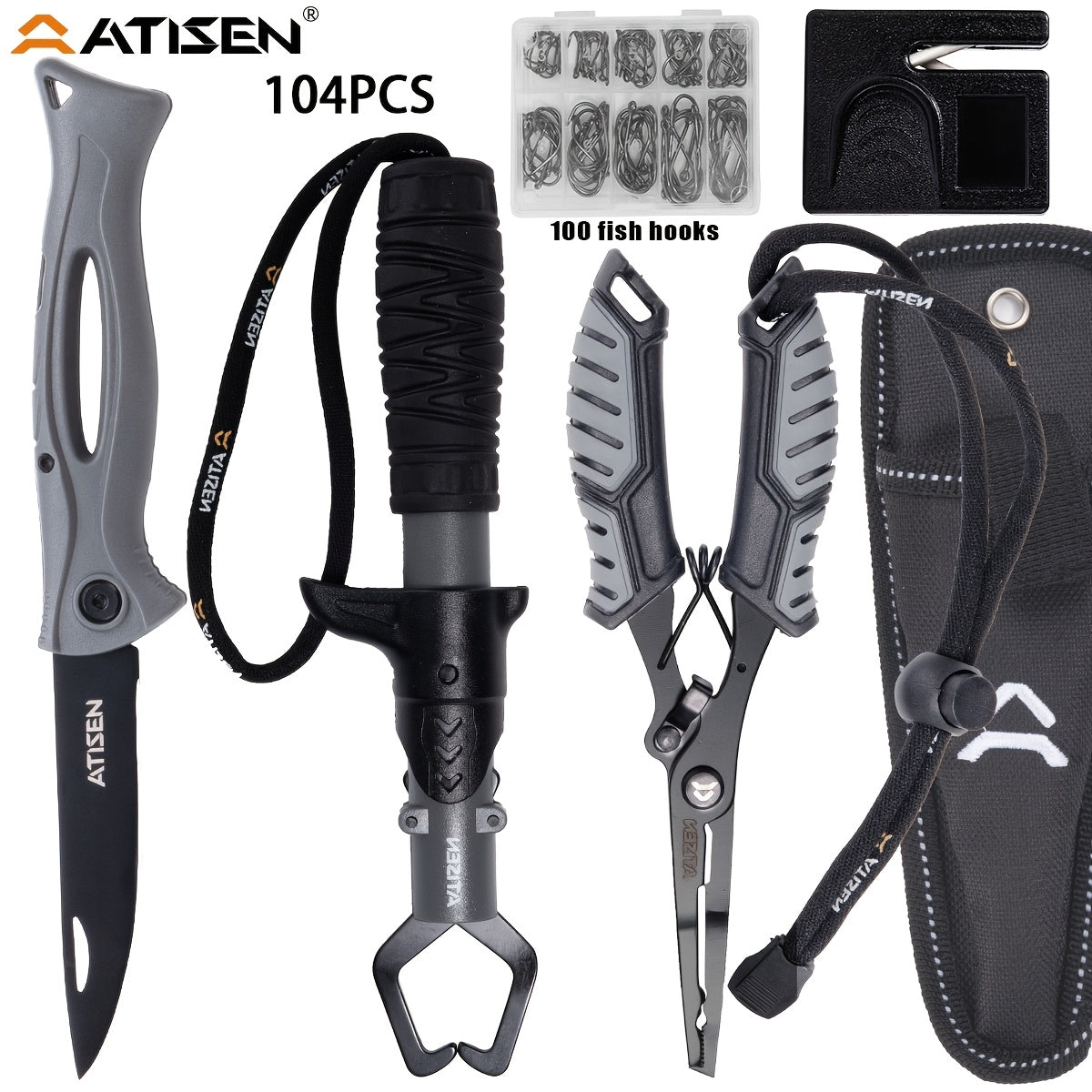 Fishing Knife Set 7/23/104/107 Piece – Stainless Steel Fillet Boning & Gutting Knives with Line Cutter, Camping Cutting Carving Tool Kit, Perfect Fisherman Gift for Men