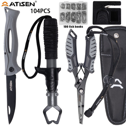 Fishing Knife Set 7/23/104/107 Piece – Stainless Steel Fillet Boning & Gutting Knives with Line Cutter, Camping Cutting Carving Tool Kit, Perfect Fisherman Gift for Men