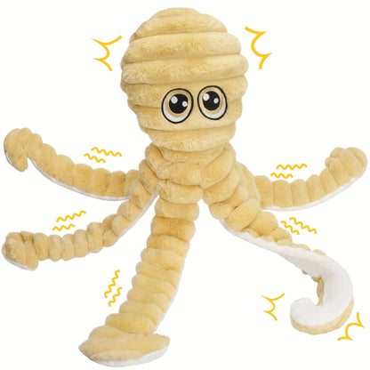 Squeaky Octopus Plush Dog Chew Toy – Interactive Stuffed Squeaker Toy for Puppies & Dogs, Soft Teeth Cleaning Chewable Animal Toy for Small Medium Large Breeds, Cute Gift, 5 Colors