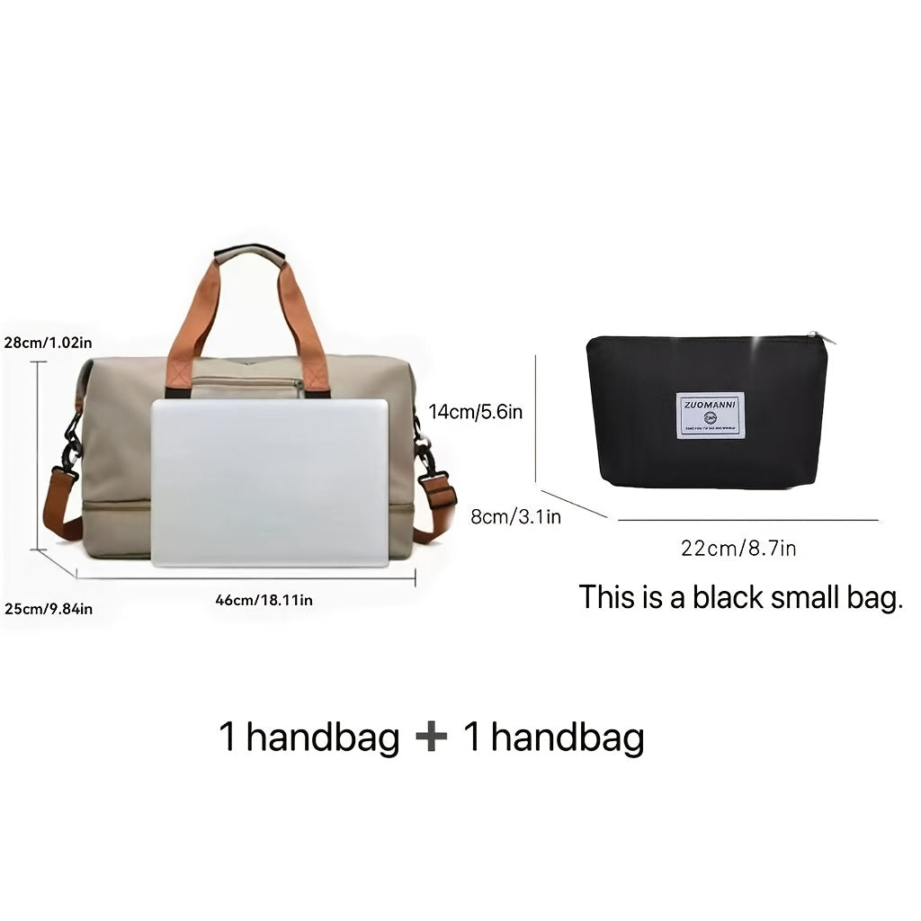 Women's Large Capacity Travel Bag with Dry Wet Separation – Gym Yoga Fitness Duffel Bag, Weekend Overnight Tote Handbag for Travel, Leisure & Outdoor, Multiple Color Sets Available