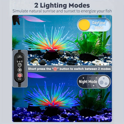 Submersible LED Aquarium Light Multicolor Underwater Fish Tank Light 7.5" to 35" - Multiple Sizes 9 to 66 LEDs for Freshwater Saltwater Aquarium Decoration