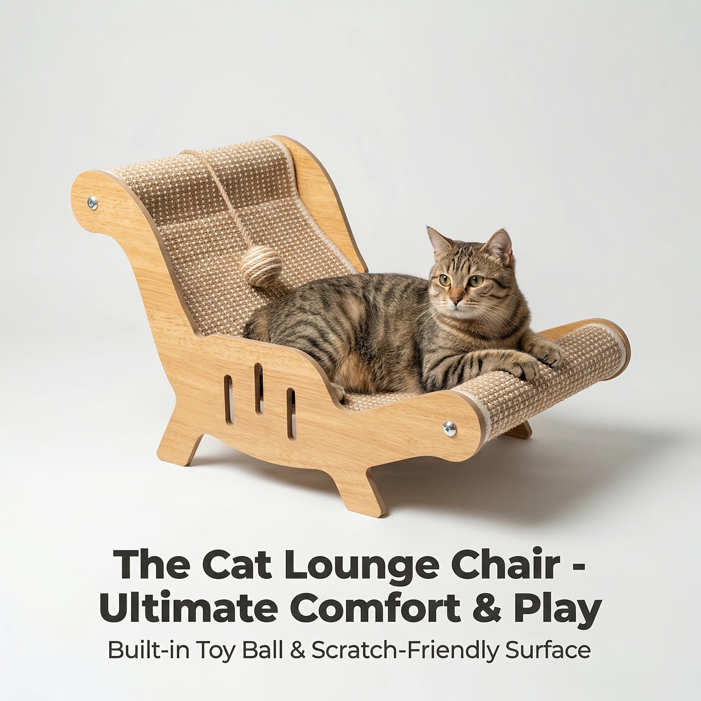 Large Sisal Cat Scratcher Lounge & Pad for Indoor Cats Durable Stable Cat Furniture – Upgraded Scratching Board & Combo Set with Leash & Collar