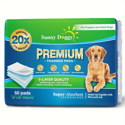 Disposable Dog Pee Pads Large – Upgraded Odor Control & Leak-Proof Puppy Training Pads, Super Absorbent Potty Pads for Housebreaking, 120 Count 22"x22" / 50 Count 30"x36" / 40 Count 36"x36"