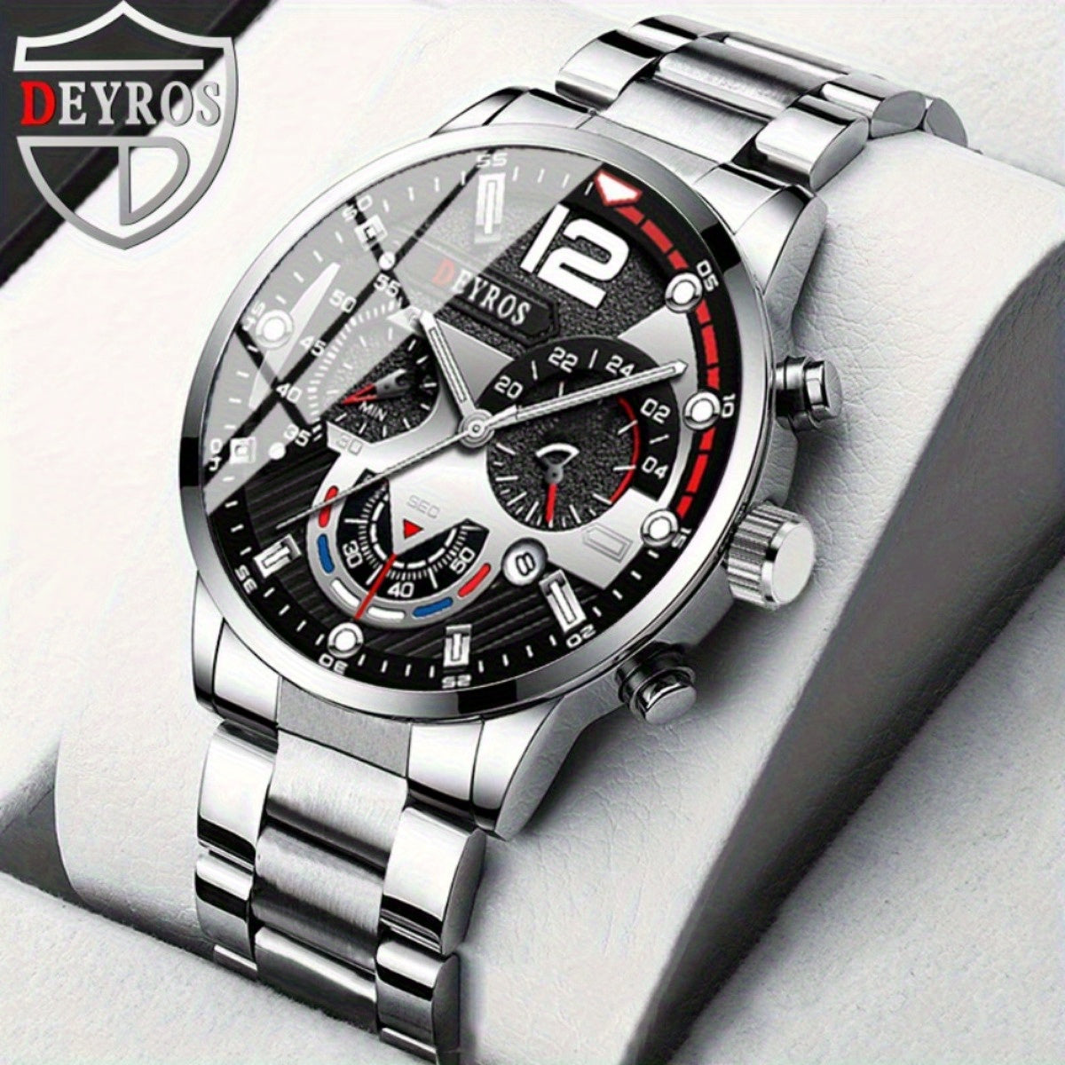 12-Piece Men's Watch & Hip-Hop Jewelry Gift Set – 3 Quartz Analog Watches + 9pc Bracelet, Necklace & Ring Set, Perfect Christmas & Birthday Gift for Men