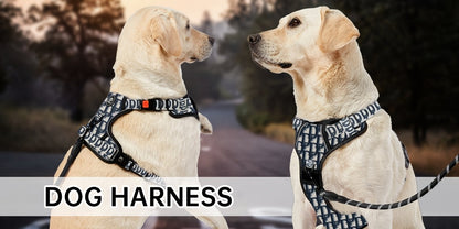 No Pull Dog Harness Set with Leash Retractable Seatbelt & Collar – Fully Reflective Adjustable Breathable Vest Harness with Handle for Small & Large Dogs XS–XL