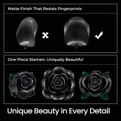 Gothic Black Rose 3D Building Brick Set 152 Pieces Artificial Flower Bouquet Display Model Kit Three Black Roses Unique Gift for Adults Teens Valentine Birthday Halloween Christmas
