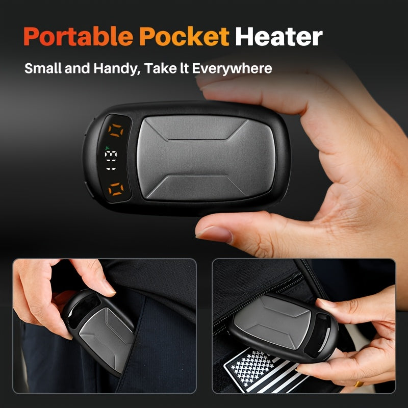 2 Pack Rechargeable Hand Warmers with COB Flashlight & Magnetic Base – 12Hr Heat, Portable Electric Pocket Warmer, Christmas Gift for Women Men Outdoor Winter