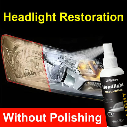 Ceramic Coating Headlight Restoration Spray 100ml – Advanced Ceramic Formula, No Polishing or Sanding Required, Spray-On Headlight Repair & Renovation Fluid, Restores Clarity Fast, Universal Fit for All Car Models, Headlight Cleaner & Protectant