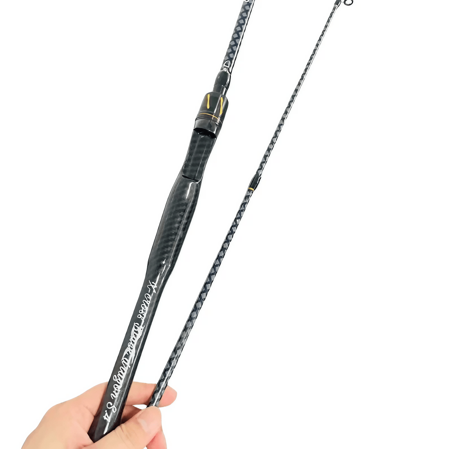 Carbon Fiber Fishing Rod Casting & Spinning – Sensitive Tip, Comfortable Grip, Large Guide Rings for Bass & Trout, Freshwater & Saltwater – 165cm / 180cm / 210cm, Modern Black Stripe Design, Perfect Fishing Gift