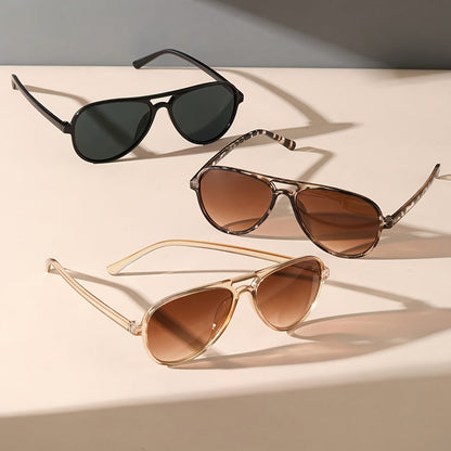 Women's Double Bridge Fashion Glasses 3-Pack Tortoiseshell Minimalist Casual Everyday Eyewear Set