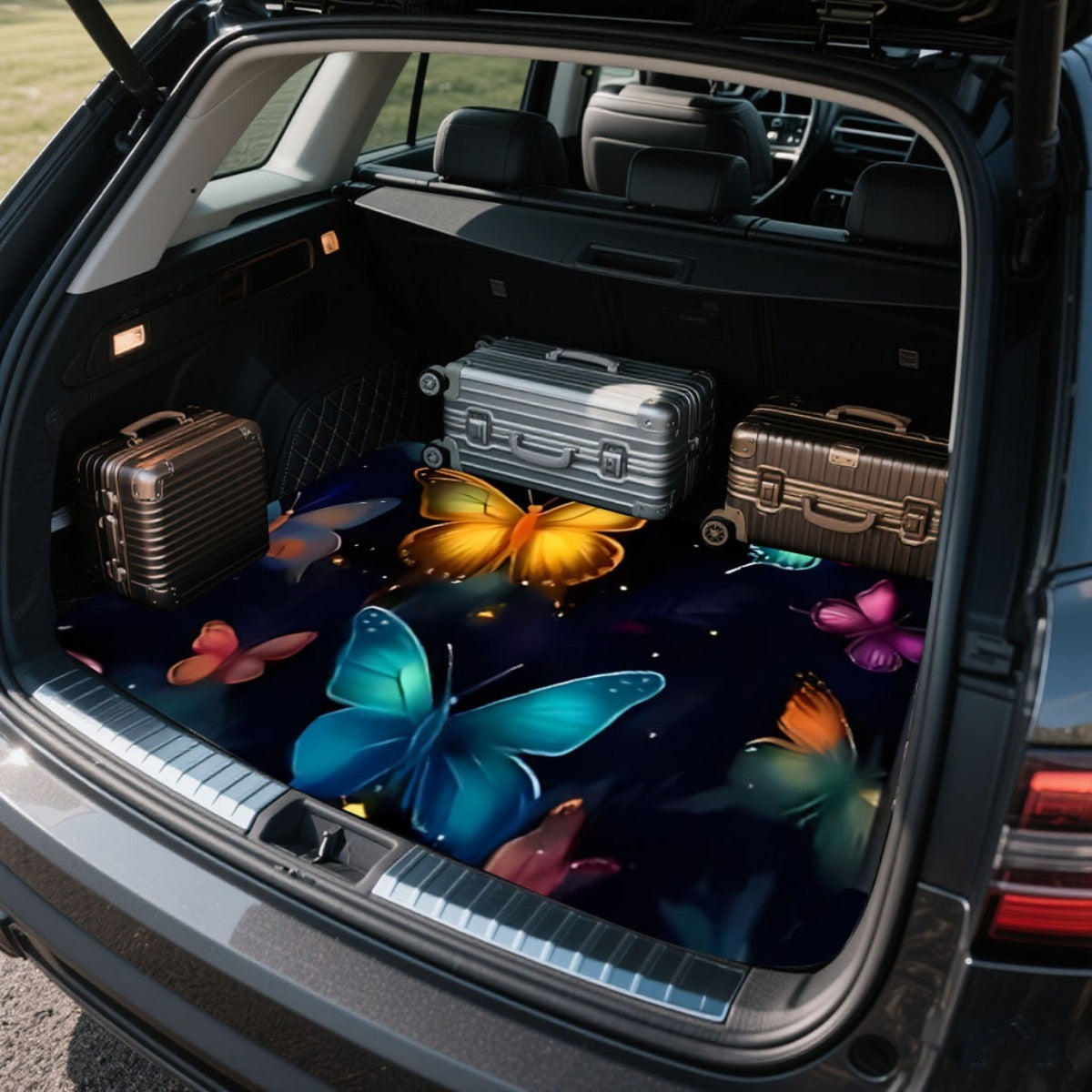 Car Trunk Mat Cargo Liner – Non-Slip Waterproof Floor Mat with Unique Patterns, Durable Vehicle Interior Protector from Dirt, Spills & Scratches, Universal Fit
