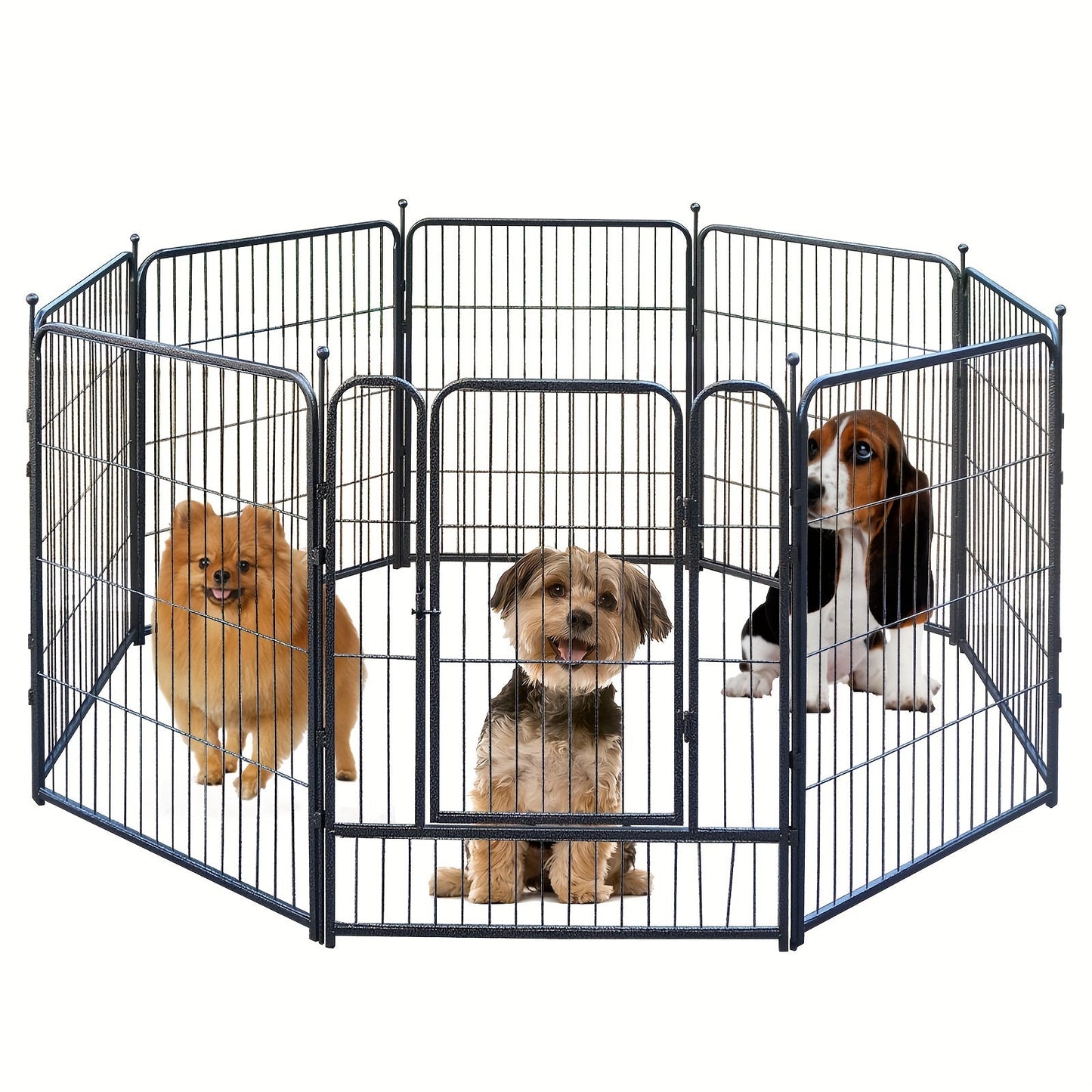 Heavy Duty Metal Dog Playpen – Portable Foldable Exercise Pen Fence for Small Medium Large Dogs, 8 or 16 Panels, No Assembly Required, Perfect for Indoor Outdoor Yard RV Camping