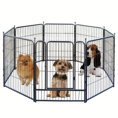 Heavy Duty Metal Dog Playpen – Portable Foldable Exercise Pen Fence for Small Medium Large Dogs, 8 or 16 Panels, No Assembly Required, Perfect for Indoor Outdoor Yard RV Camping