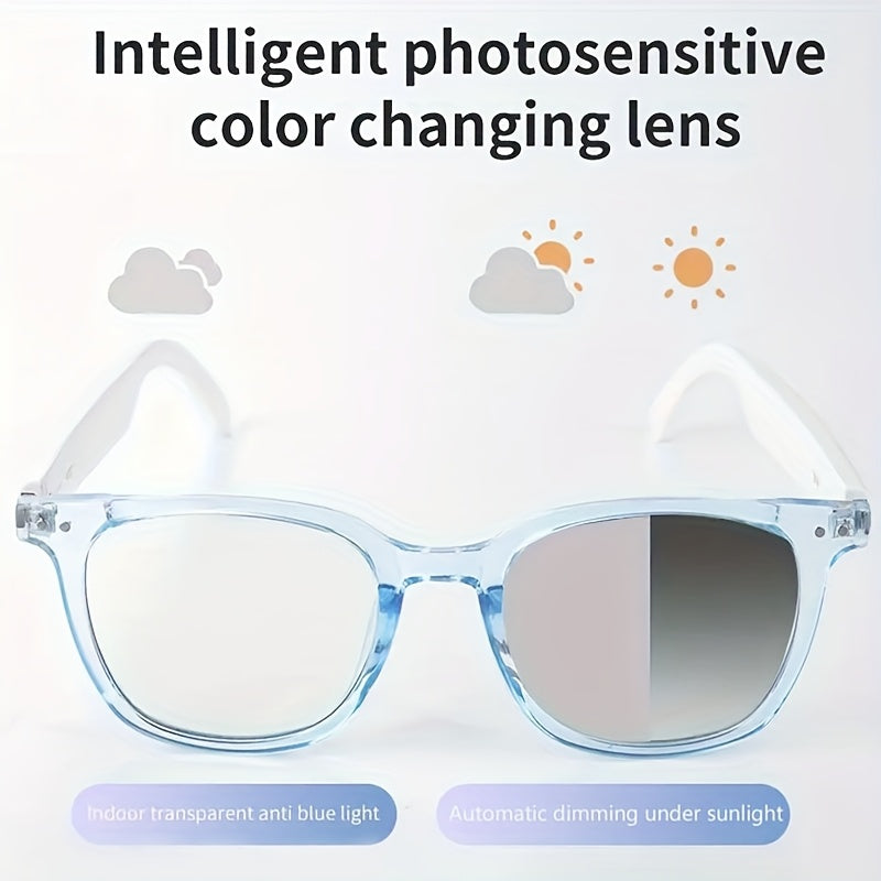 Smart Audio Glasses Bluetooth 6.0 – Auto-Dimming Photochromic Lenses, Anti Blue Light, Music & Phone Calls, Turns Into Sunglasses in Seconds, Multiple Frame Colors