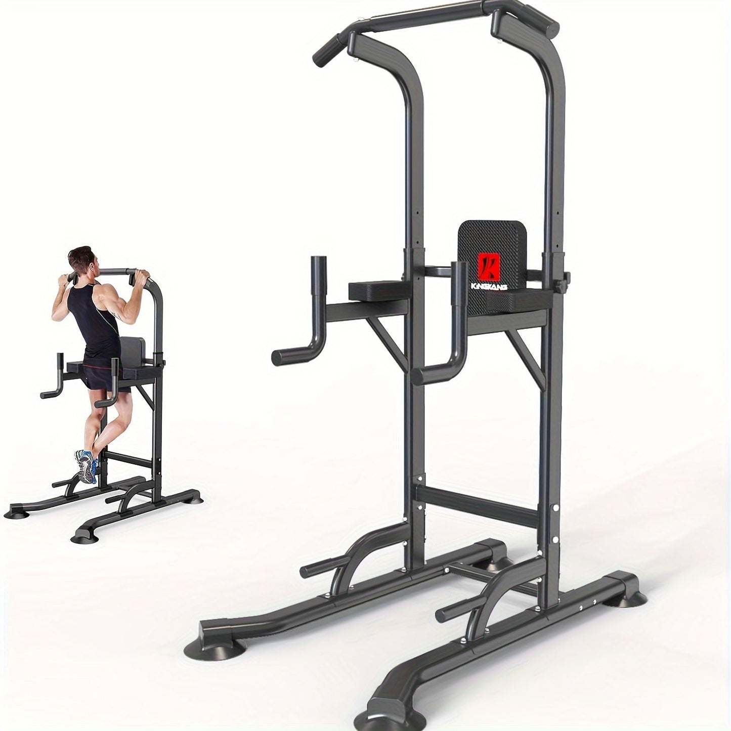 Freestanding Pull-Up Bar & Parallel Bar Station – Multifunctional Home Gym Equipment for Adults, Upper Body Strength Training, Dips Chin-Ups Push-Ups, Heavy Duty Single Parallel Bar Frame